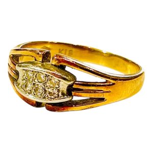 K18（18金）メレダイヤ付きリング