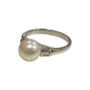 Pt950 プラチナ リング 指輪 パール 真珠 石あり