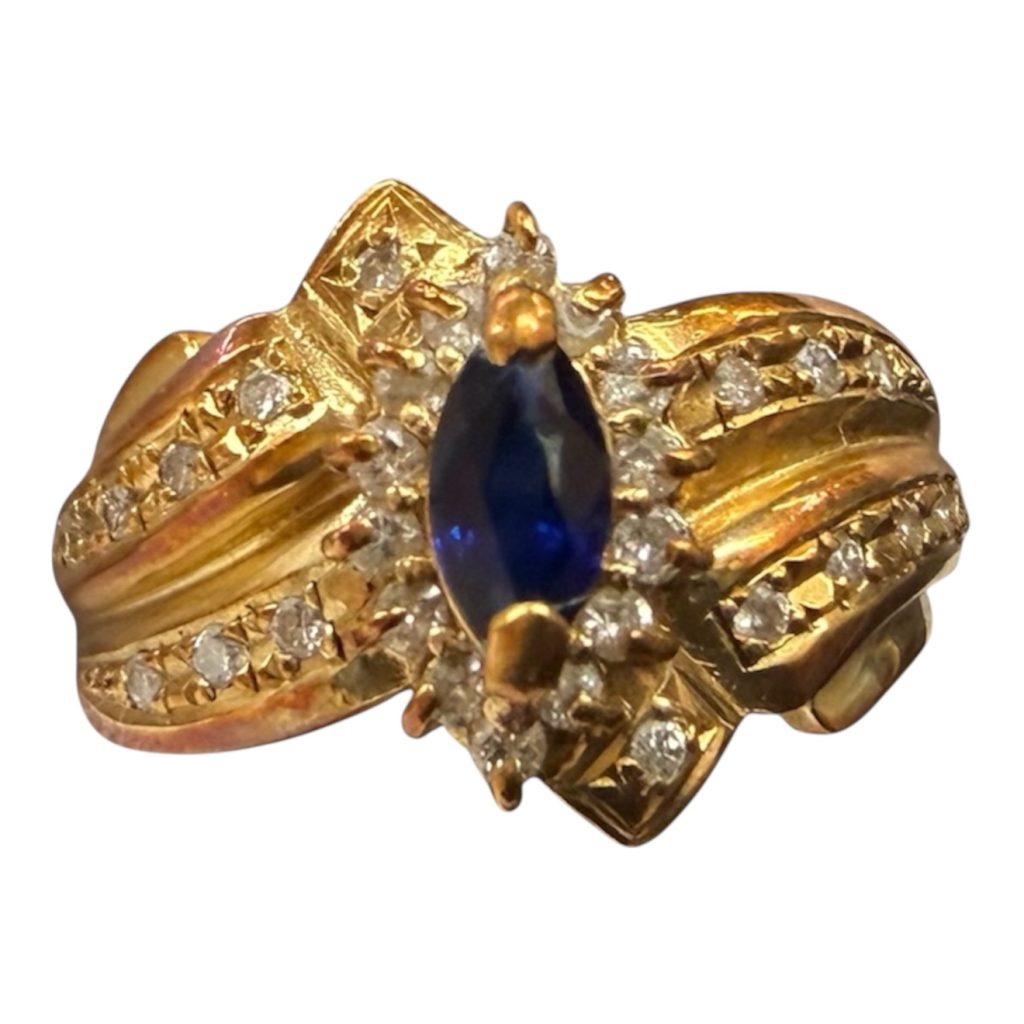 K18 リング サファイア ダイヤモンド