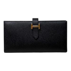 HERMES エルメス 長財布 ベアン・スフレ ブラック ゴールド金具 エプソン