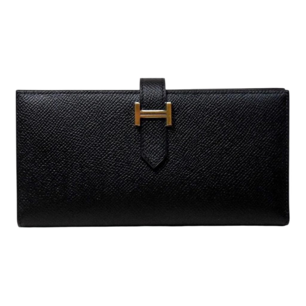 HERMES エルメス 長財布 ベアン・スフレ ブラック ゴールド金具 エプソン