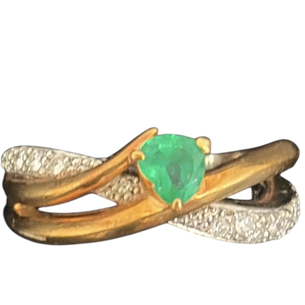 【Pt900/K18 コンビリング/貴金属・ジュエリー・エメラルド・宝石・メンズ・レディース】