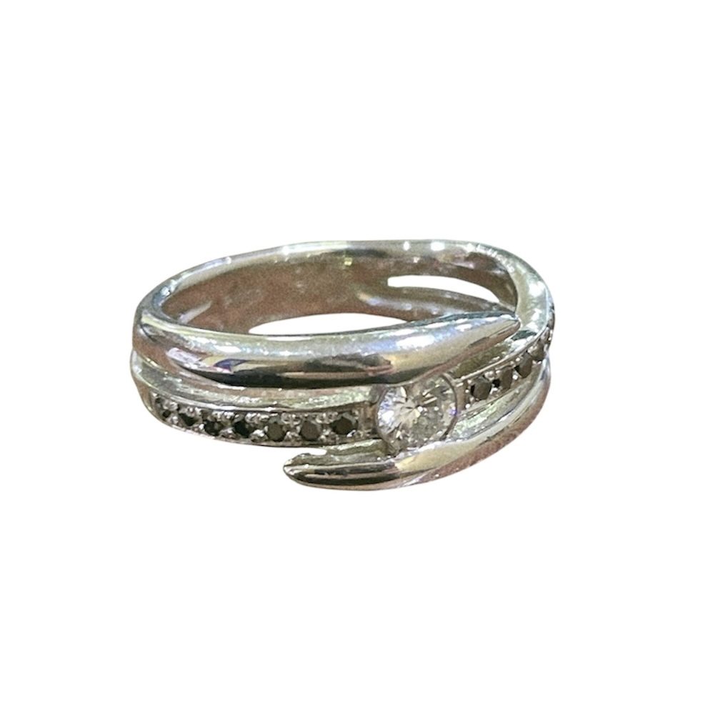 【Pt900 メレダイヤ付きリング】