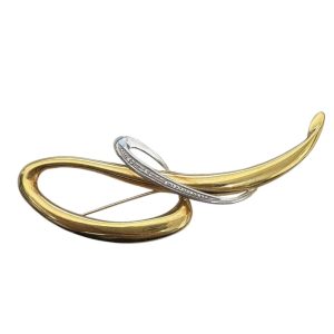 K18 / Pt850 ( 18金  / プラチナ850 ) コンビ ブローチ