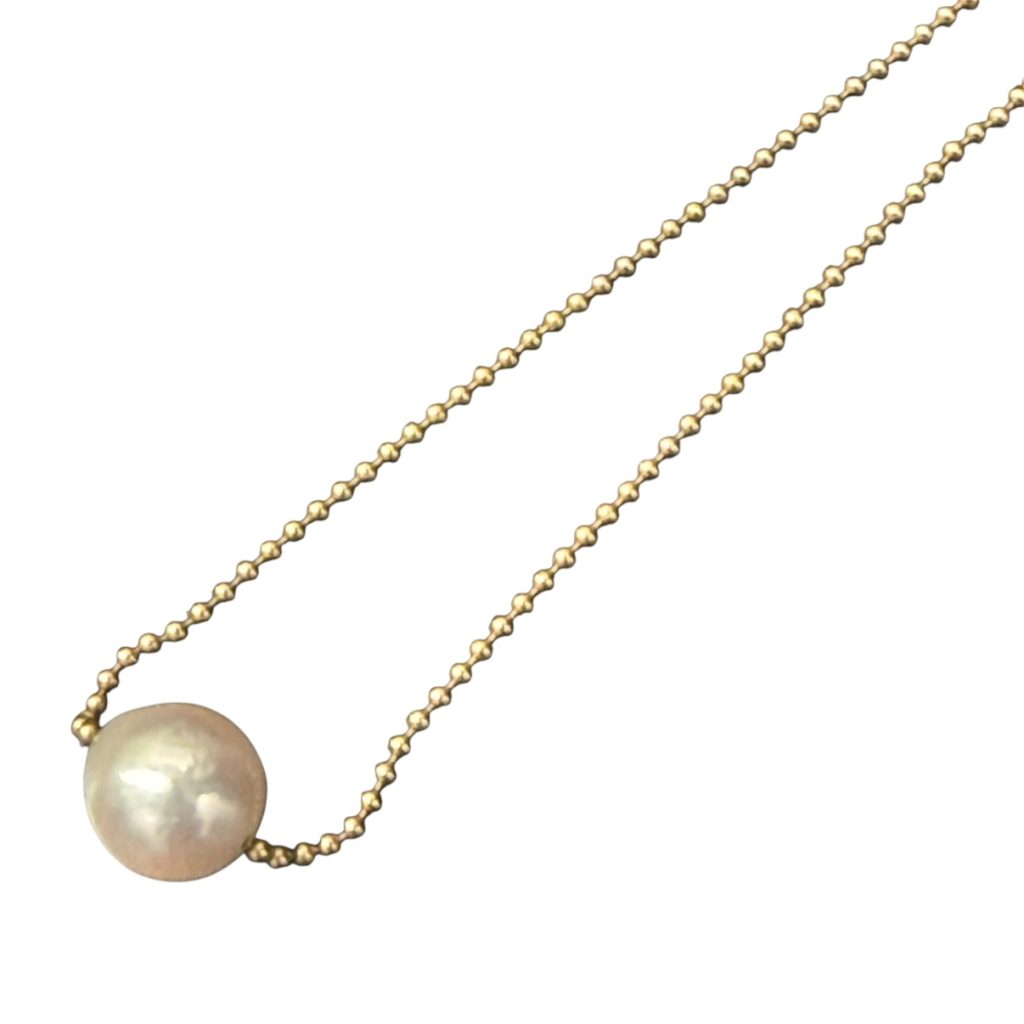 K18 18金 パール付きネックレス
