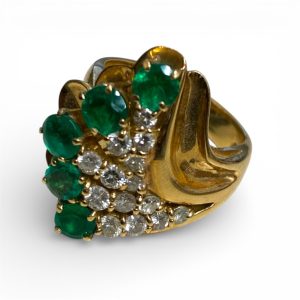 K18 エメラルド・ダイヤモンドリング　札幌市　白石区　菊水