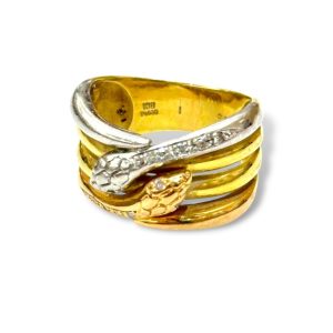 K18 Pt900 メレダイヤ コンビリング