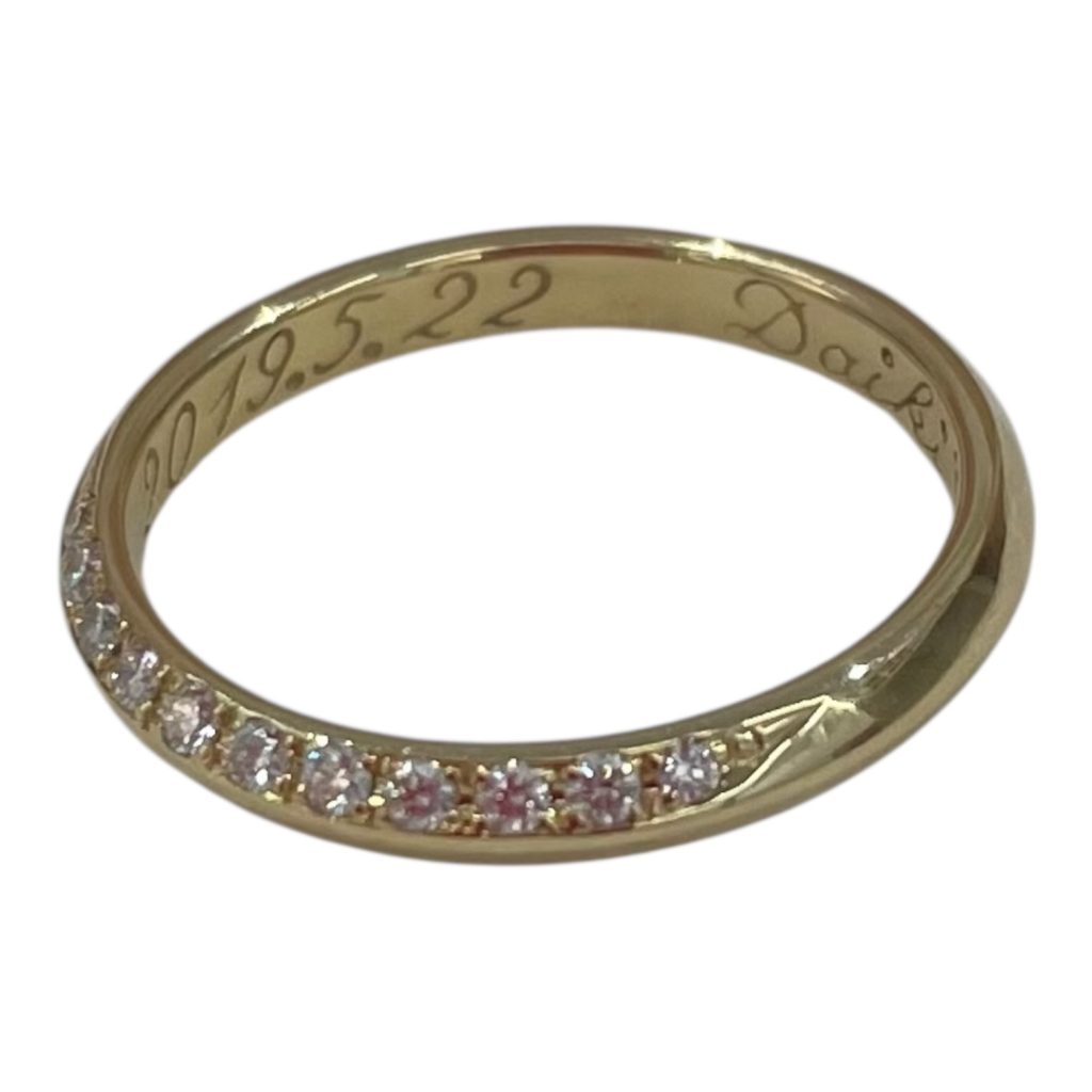 【貴金属】K18WG　(18金ホワイトゴールド)　ダイヤモンド付き　リング　 マリッジリング　ジュエリー アクセサリー