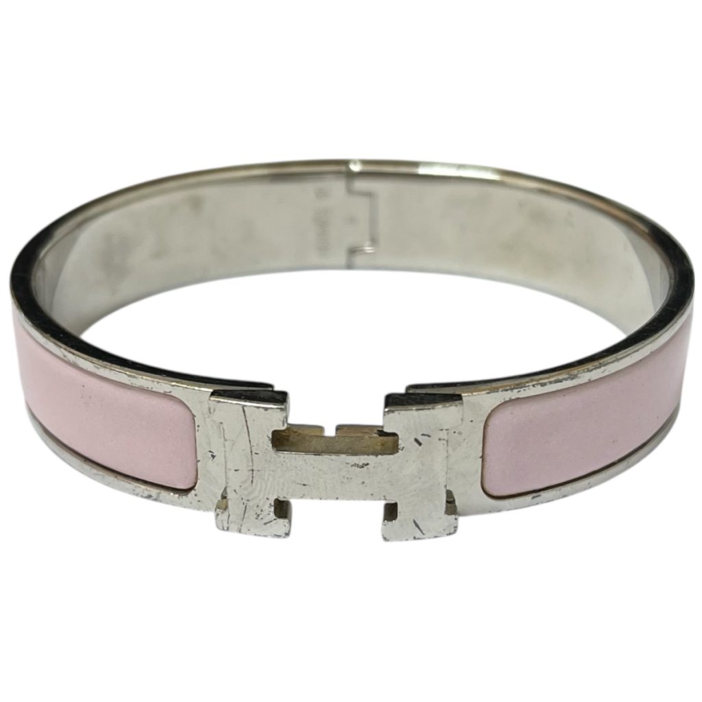 エルメス クリッククラックH ブレスレット ピンク シルバー