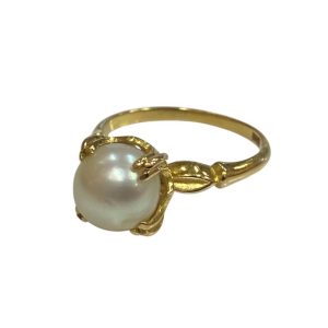 K18 18金 750 真珠 リング 指輪