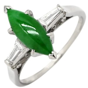 ミキモト リング 指輪 ジェダイト ダイヤリング シルバー プラチナシルバー×グリーン MIKIMOTO カクテルリング 翡翠 Pt950 13.5号