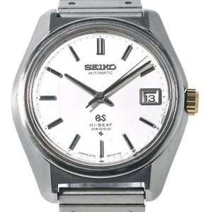Grand Seiko グランドセイコー ハイビート36000 6145-8000 腕時計 3針 デイト ホワイト シルバー 自動巻き メンズ