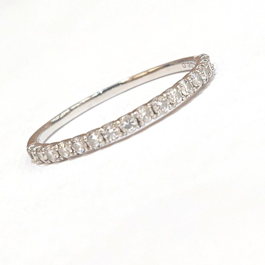 K18WG メレダイヤ ハーフエタニティリング