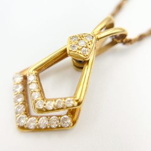 18金（K18）750 ダイヤモンド デザインネックレス ジュエリー イエローゴールド YG 高価買取 査定無料｜前橋市南町