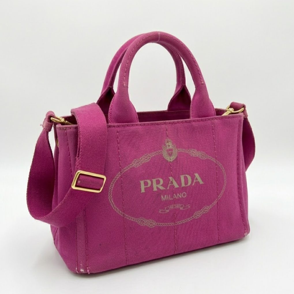 美品⭐︎PRADA プラダ カナパ ピンクのハンドバッグ 【公式通販】