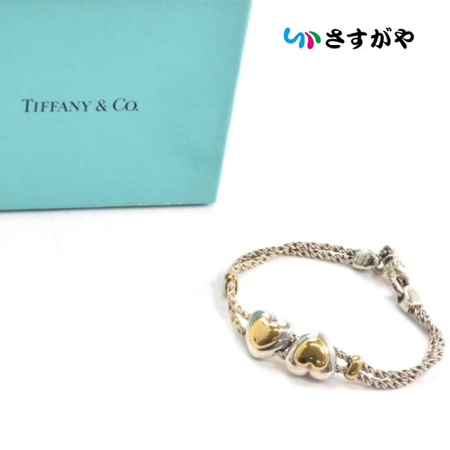 TIFFANY ティファニー ダブルハート ブレスレット 925 750 