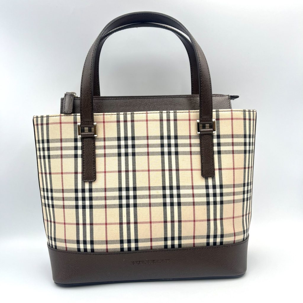 BURBERRY バーバリー ノバチェック トートバッグ キャンバス×レザー 