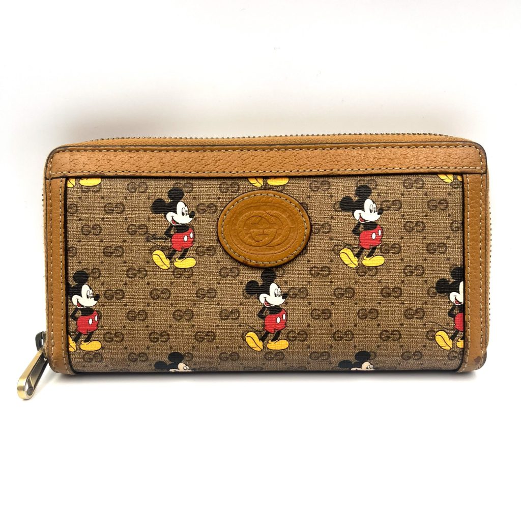 GUCCI グッチ ミニGGスプリーム ラウンドファスナー長財布 ミッキー 