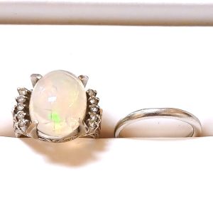 【Pt950 まとめ】プラチナ950・ホワイトオパール・リング・指輪・貴金属・アクセサリー・ジュエリー