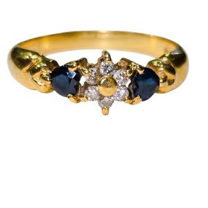 【18金　K18　サファイヤ　メレダイヤ　リング】の買取実績