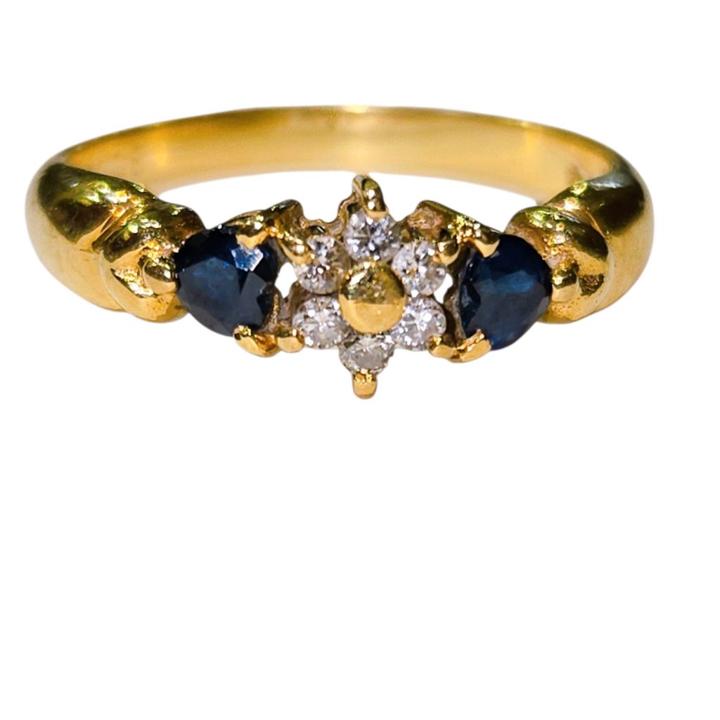 【18金　K18　サファイヤ　メレダイヤ　リング】の買取実績