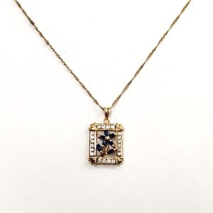18金 (K18) ネックレス  サファイア 0.49ct メレダイヤ 0.32ct ジュエリー ゴールド 高価買取 | 根室市月岡町