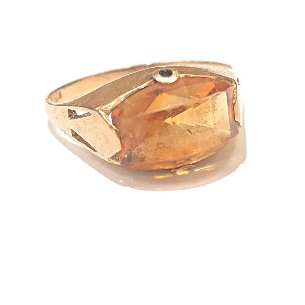 K18 シトリン 黄水晶 リング