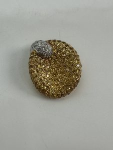 K18 パヴェセッティング ゴールドブローチ