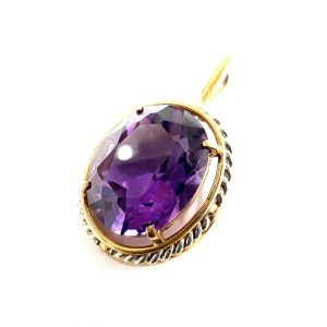 【貴金属】K18 / Pt900 ネックレストップ（アメジスト） アクセサリー ジュエリー