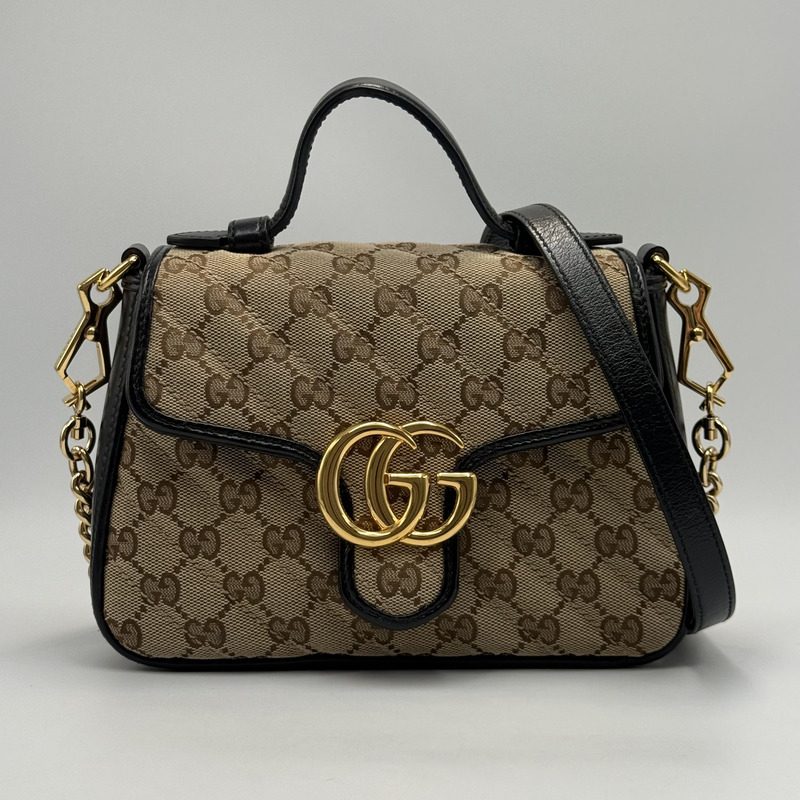 正規通販 正規品 GUCCI GGマーモント トップハンドルバッグ ミディアム 