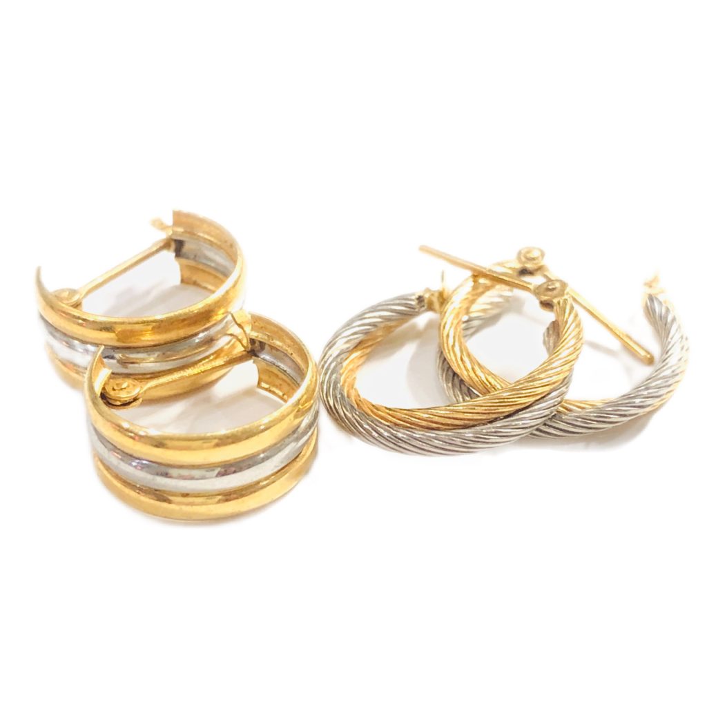 K18/Pt900（18金/プラチナ900） コンビピアス