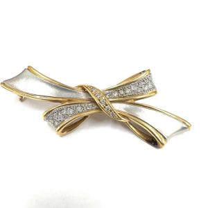 【貴金属】K18 / Pt900 ブローチ アクセサリー