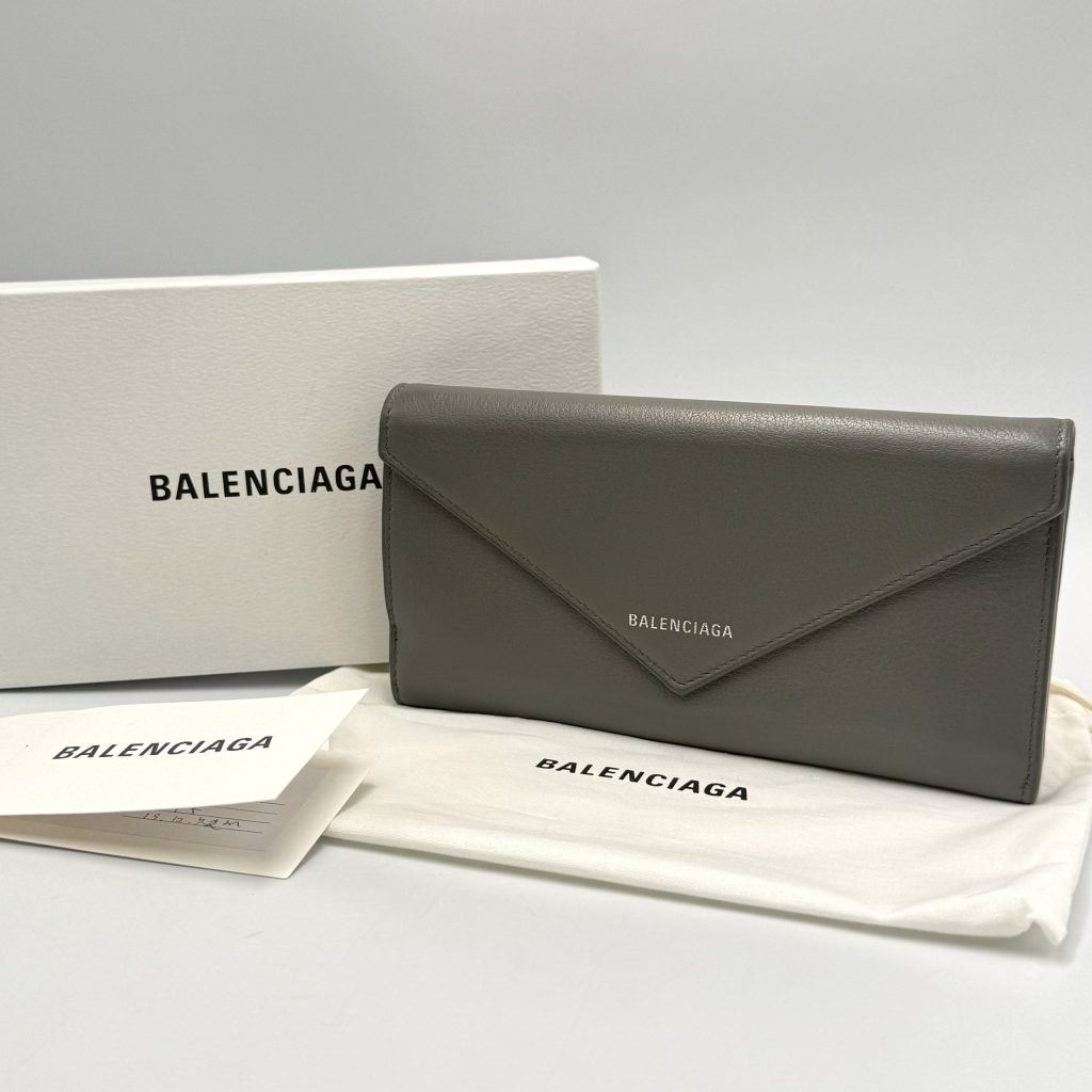 BALENCIAGA バレンシアガ ペーパーマニー 長財布 レザーウォレット 箱 保存袋付き 査定無料 高価買取｜前橋市富士見町