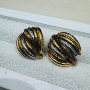 K18 Pt900 コンビイヤリング