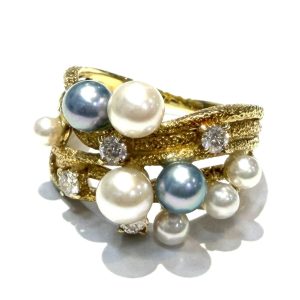 K18 18金 750 パール・メレダイヤリング ジュエリー アクセサリー