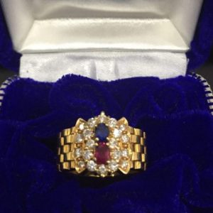 金の価格が高騰中！| K18ルビー エメラルド付きリングの買取| 入間市黒須