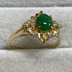 金プラチナの高価買取！|K18ヒスイ付きリングの買取 | 取手市紫水