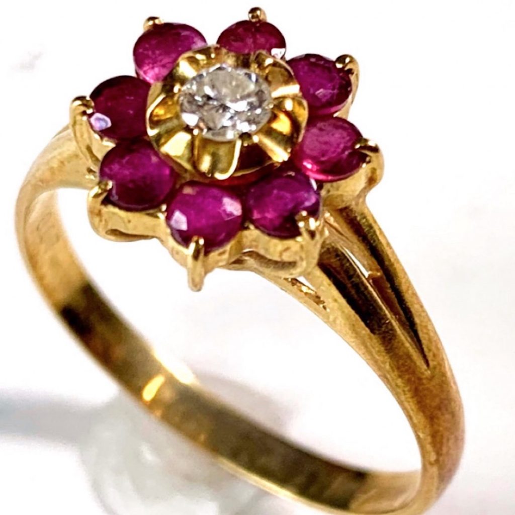 宝石の高価買取! | ルビーメレダイヤ付 K18リングの買取| 飯能市小久保