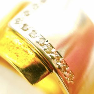 K18 Pt850 メレダイヤモンド 金プラチナコンビリング