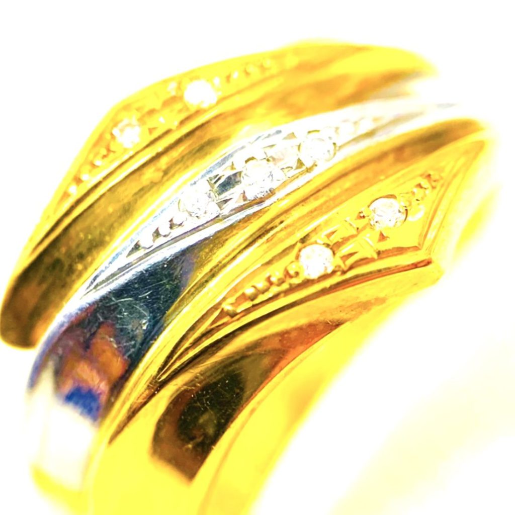 K18 Pt850 メレダイヤモンド コンビリングアクセサリー