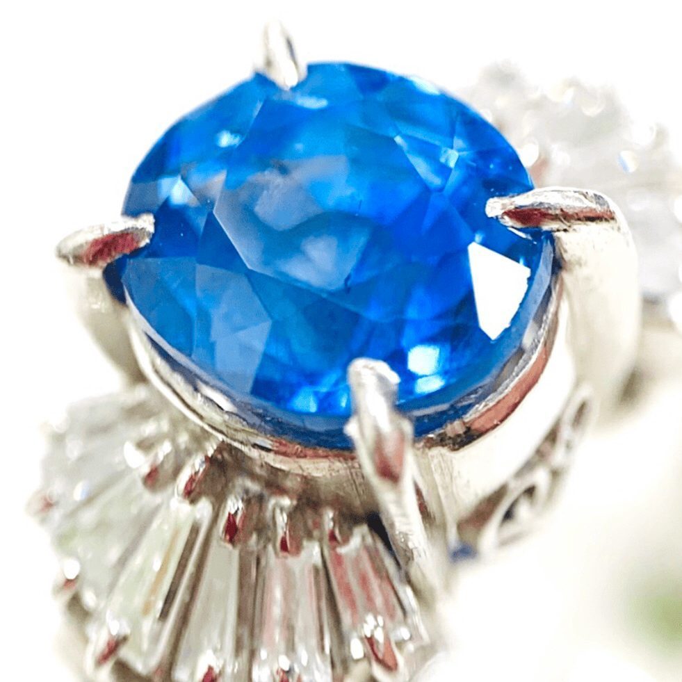 プラチナ(白金 Pt900) サファイア メレダイヤ リング　札幌 東区 元町