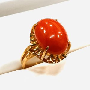 K18 （ 18金 750 ）リング 珊瑚