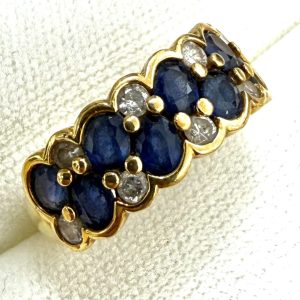 K18ダイヤモンド　サファイアリング