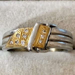 K18/Pt900 （18金/プラチナ900）コンビ ダイヤモンドリング