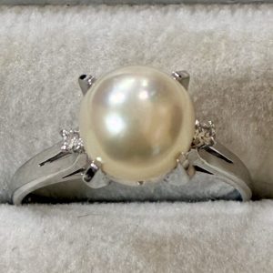 Pt900 パールダイヤモンドリング