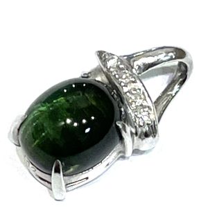 Pt900 トルマリン・メレダイヤモンド付き ペンダントトップ アクセサリー