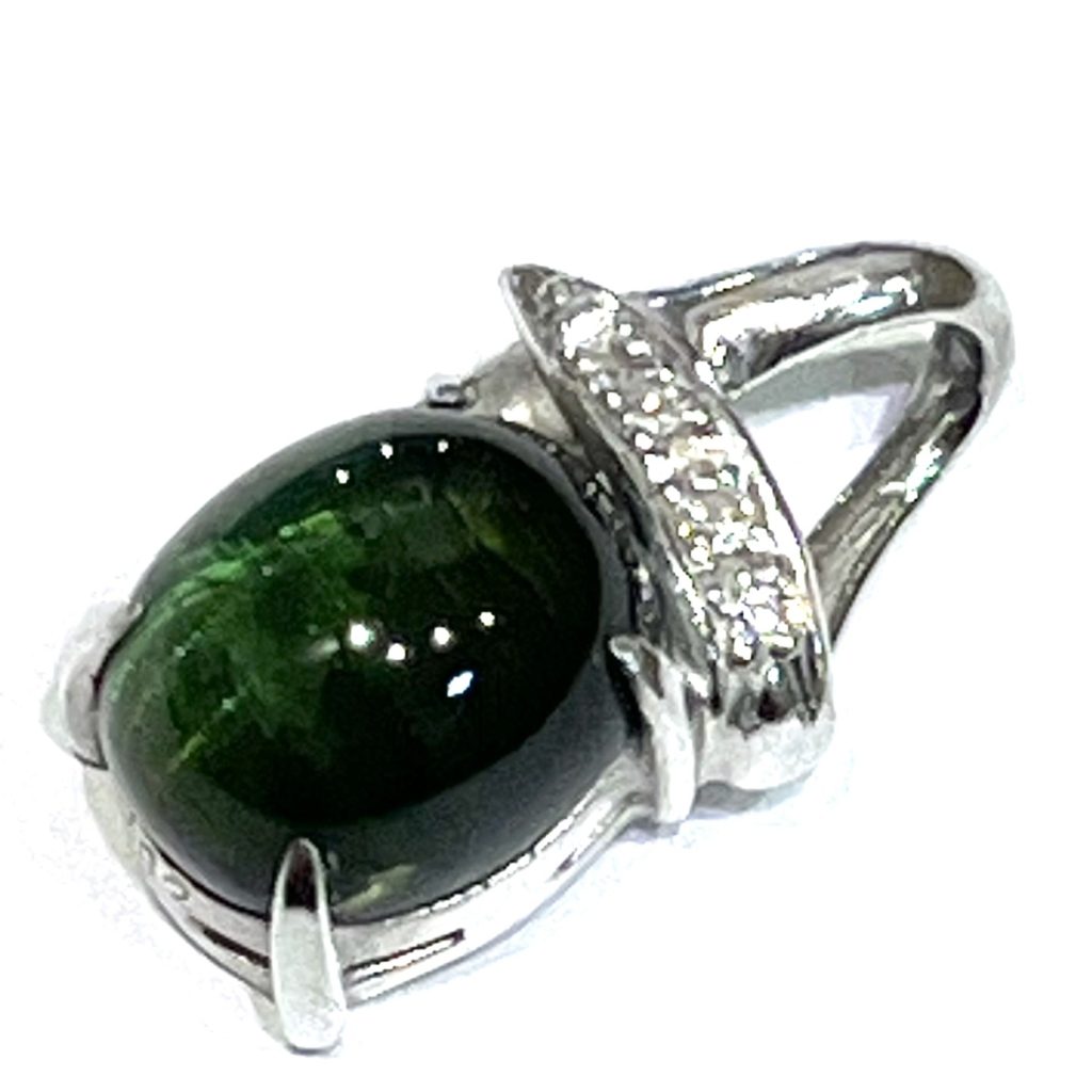 Pt900 トルマリン・メレダイヤモンド付き ペンダントトップ アクセサリー