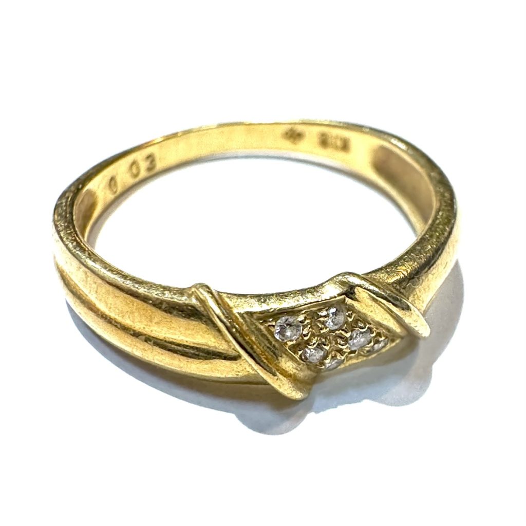 K18 750 18金 リング メレダイヤ付き