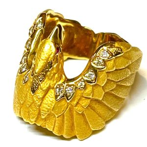 K18 18金 ダイヤモンド・ルビー付き リング 指輪 アクセサリー