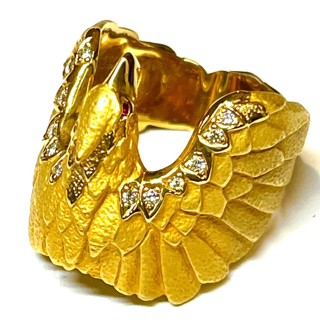 K18 18金 ダイヤモンド・ルビー付き リング 指輪 アクセサリー